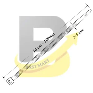 بست کمربندی YY سایز 10 سانتیمتر × 2.5 میلی‌متر مدل TSL-100-M-YT